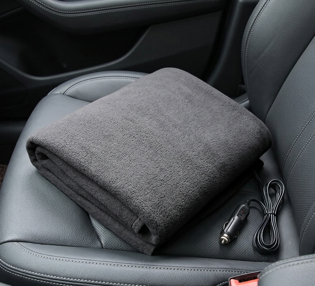 12V Heated Car Blanket - Instant Winter Warmth for Driving
